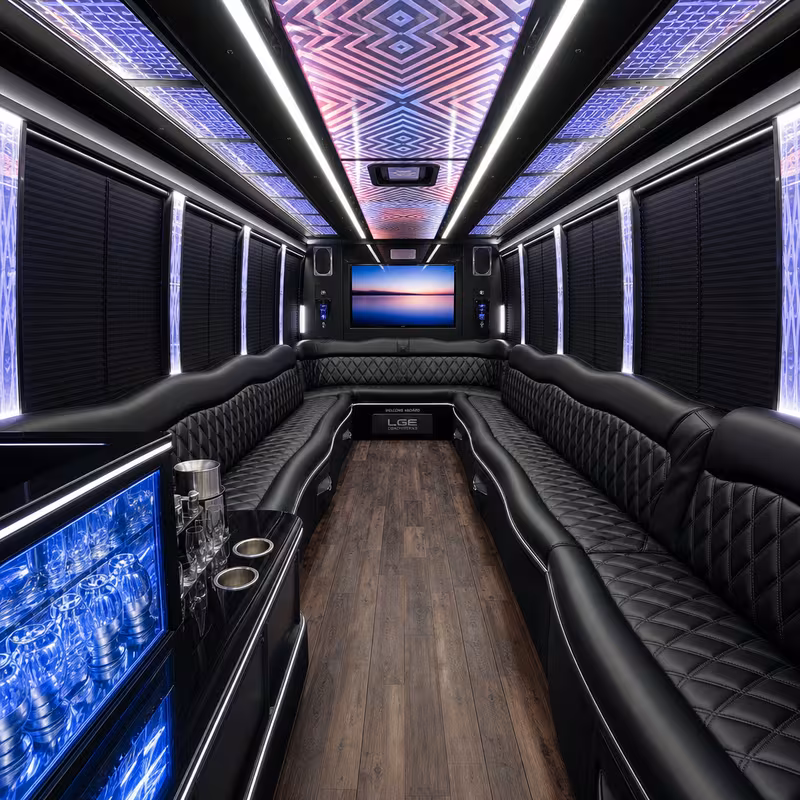 20 Passenger Party Bus Interior