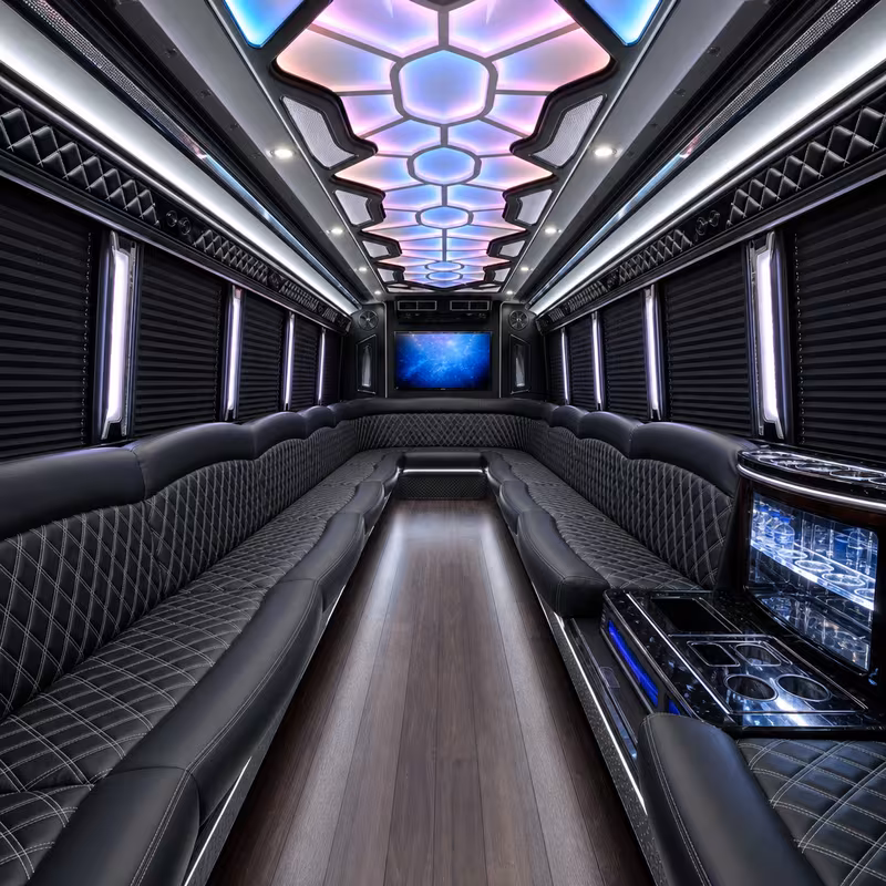 25 Passenger Party Bus Interior