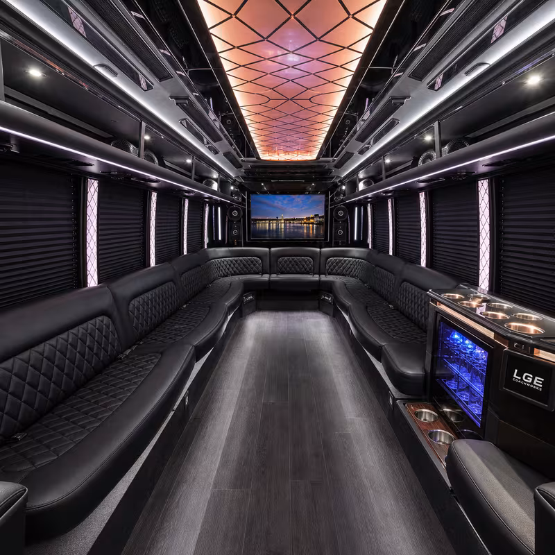30 Passenger Party Bus Interior