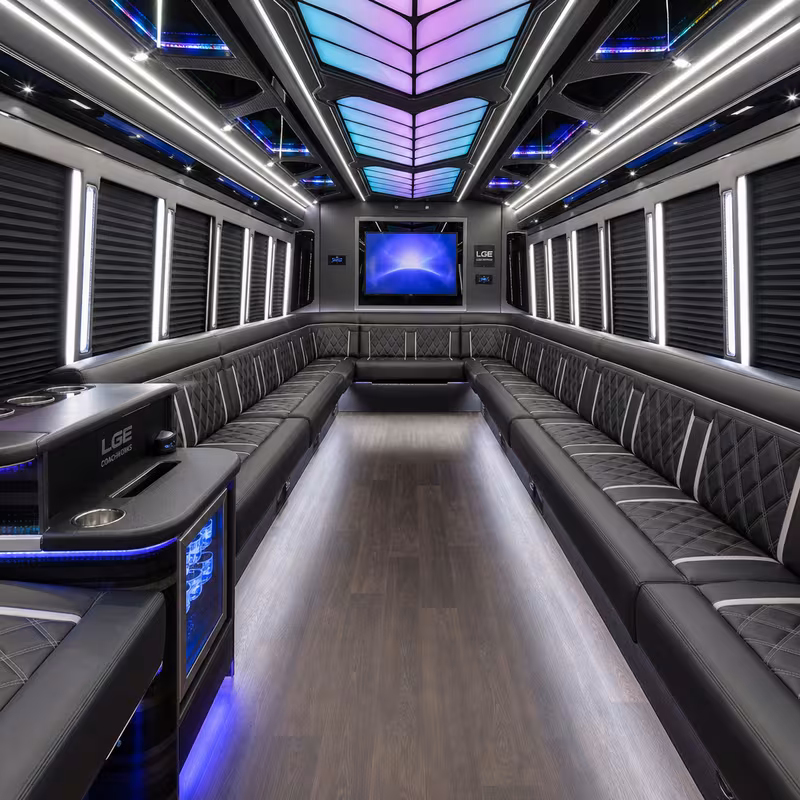 40 Passenger Party Bus Inside