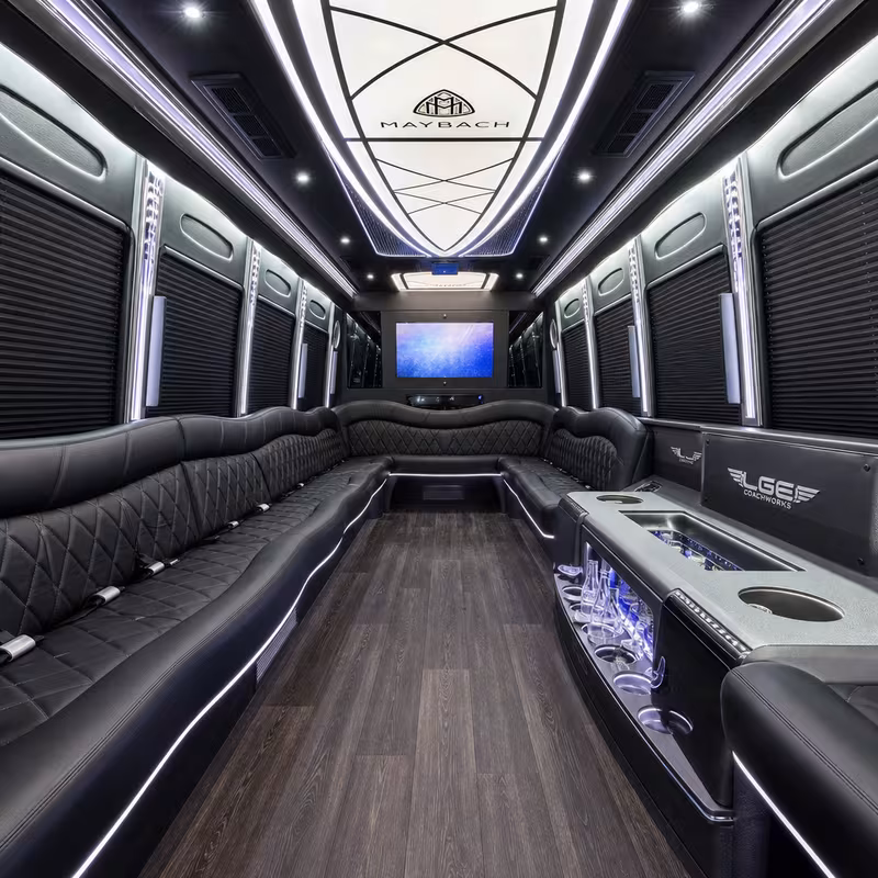 40 Passenger Party Bus Interior