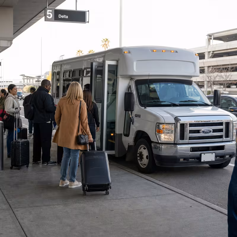 Black Mercedes Sprinter van staged for an Sacramento Airport Transportation group