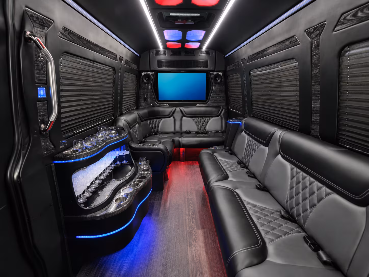 Sacramento School Event Transportation party bus exterior