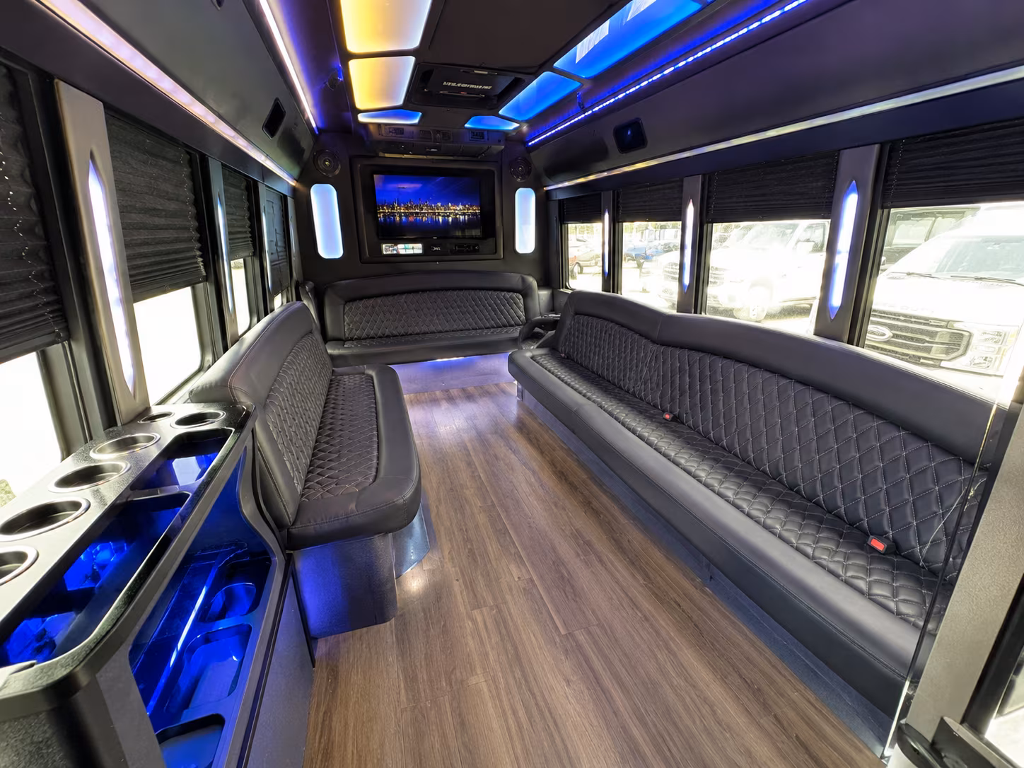 Sacramento Sporting Event Transportation party bus exterior