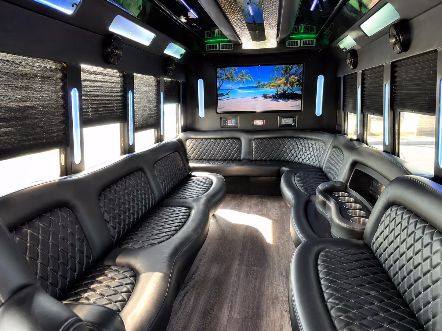 Sacramento Wedding Transportation party bus exterior