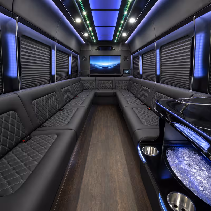 14 Passenger Sprinter Limo Interior