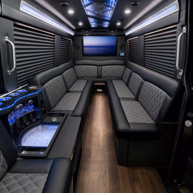 14 Passenger Sprinter Limo Inside